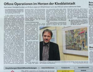 Newspaper artikel of Fuerther Nachrichten about my exhibition